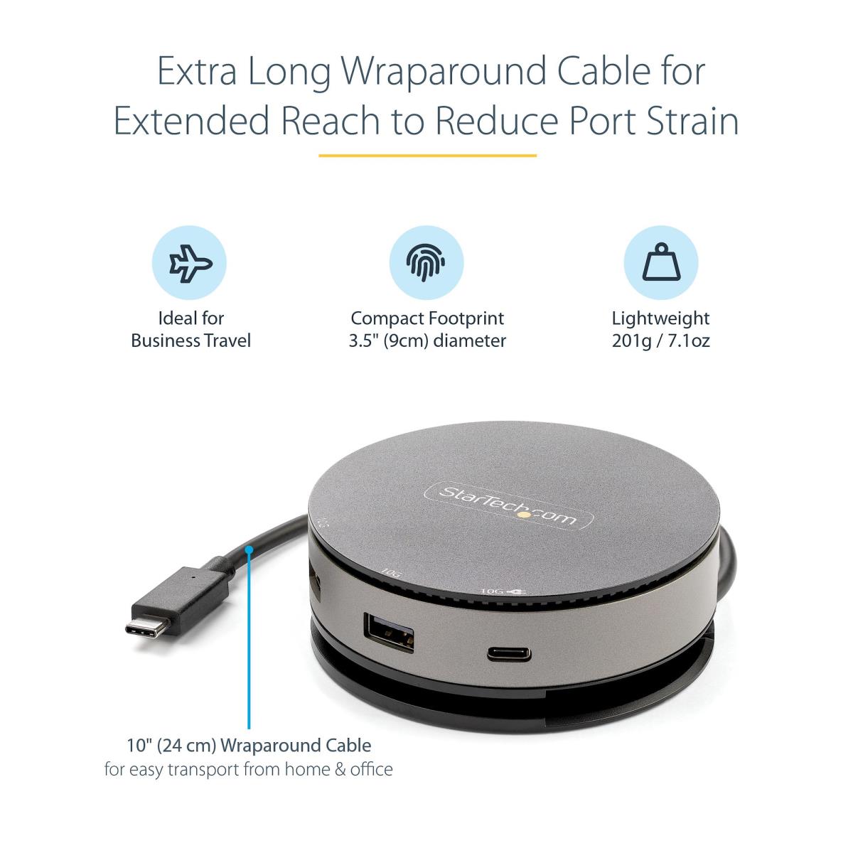 STARTECH.COM USB-c Multiport Adapter - USB Type-c 10gbps Mini Dock 4k 60hz Hdmi/DisplayPort/1080p Vga - 75w Pd Passthrough, USB Hub & Gbe