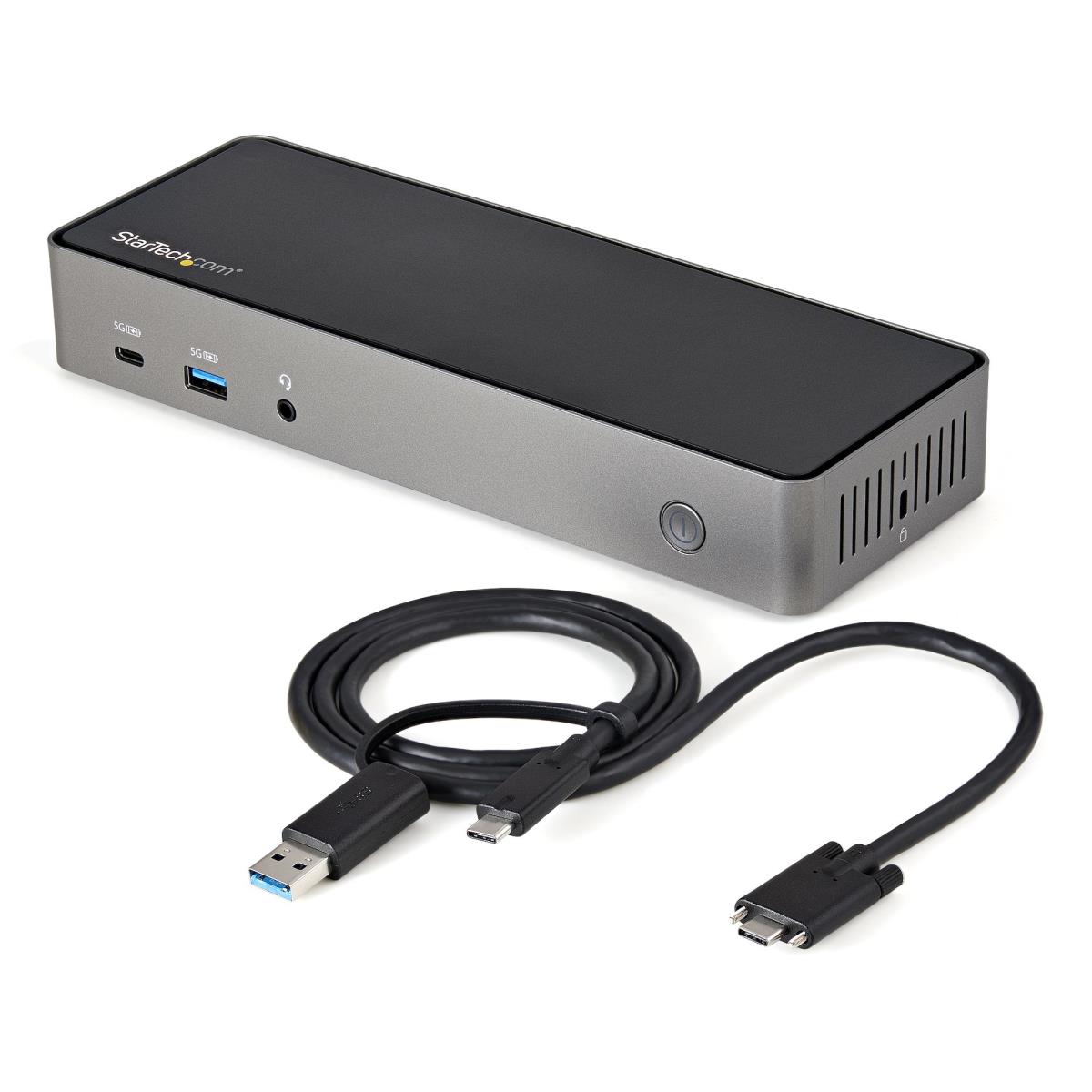 STARTECH.COM Docking Station - USB-c & USB-a Dock - Hybrid Universal Triple Monitor Laptop - DisplayPort & Hdmi 4k 60