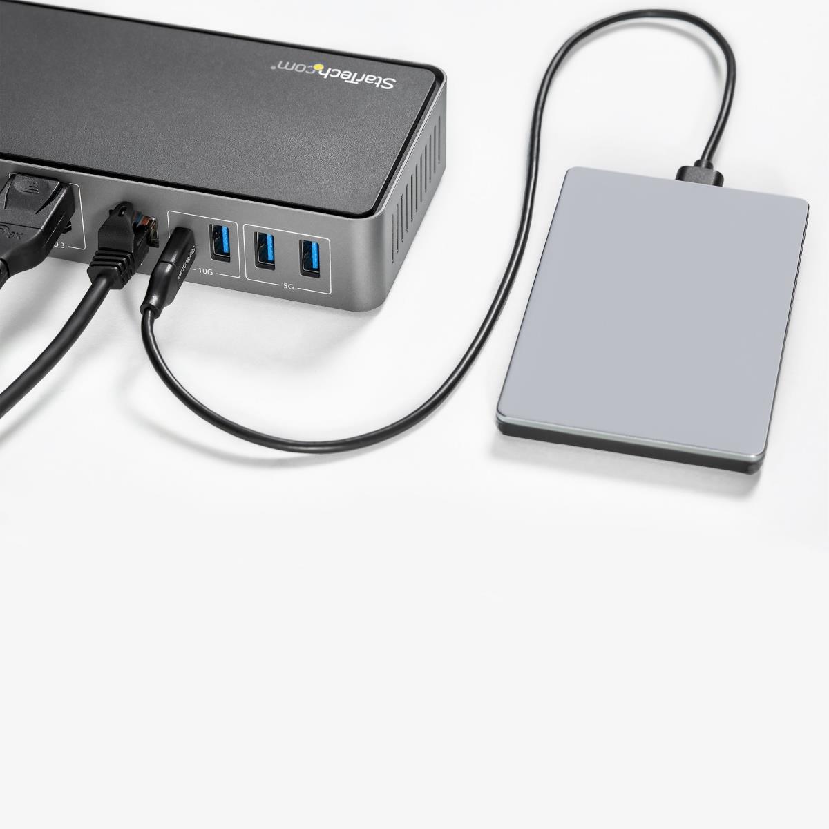 STARTECH.COM Docking Station - USB-c & USB-a Dock - Hybrid Universal Triple Monitor Laptop - DisplayPort & Hdmi 4k 60