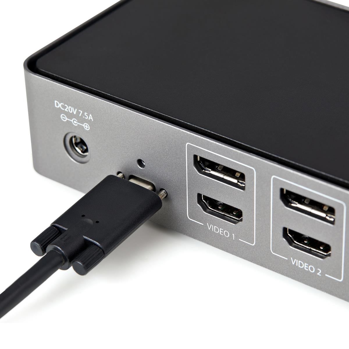 STARTECH.COM Docking Station - USB-c & USB-a Dock - Hybrid Universal Triple Monitor Laptop - DisplayPort & Hdmi 4k 60