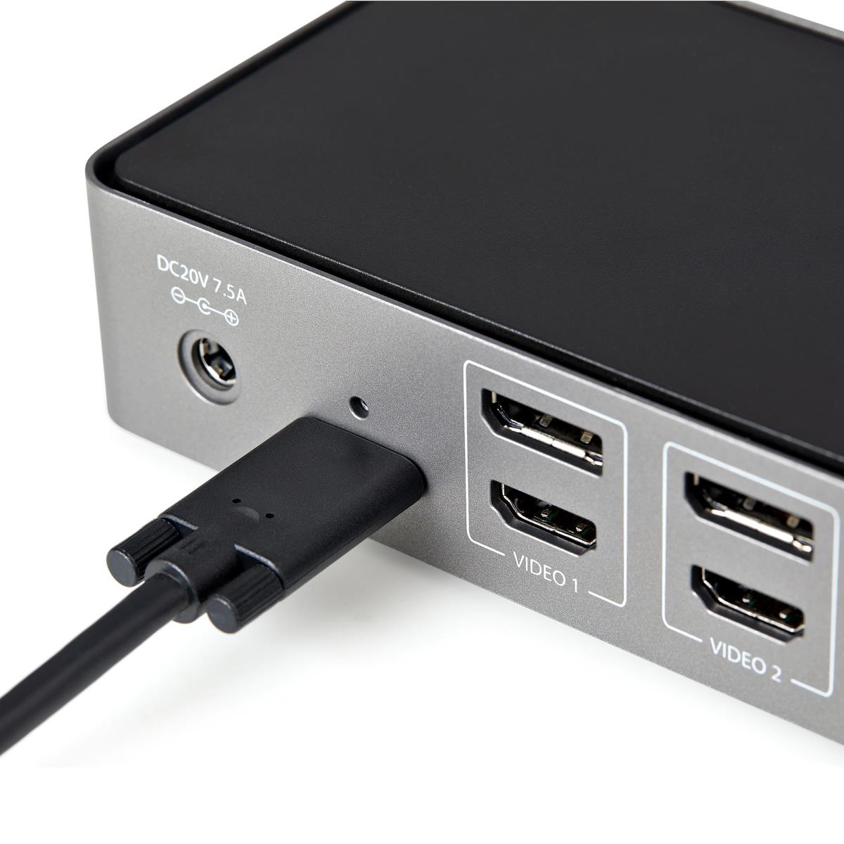 STARTECH.COM Docking Station - USB-c & USB-a Dock - Hybrid Universal Triple Monitor Laptop - DisplayPort & Hdmi 4k 60