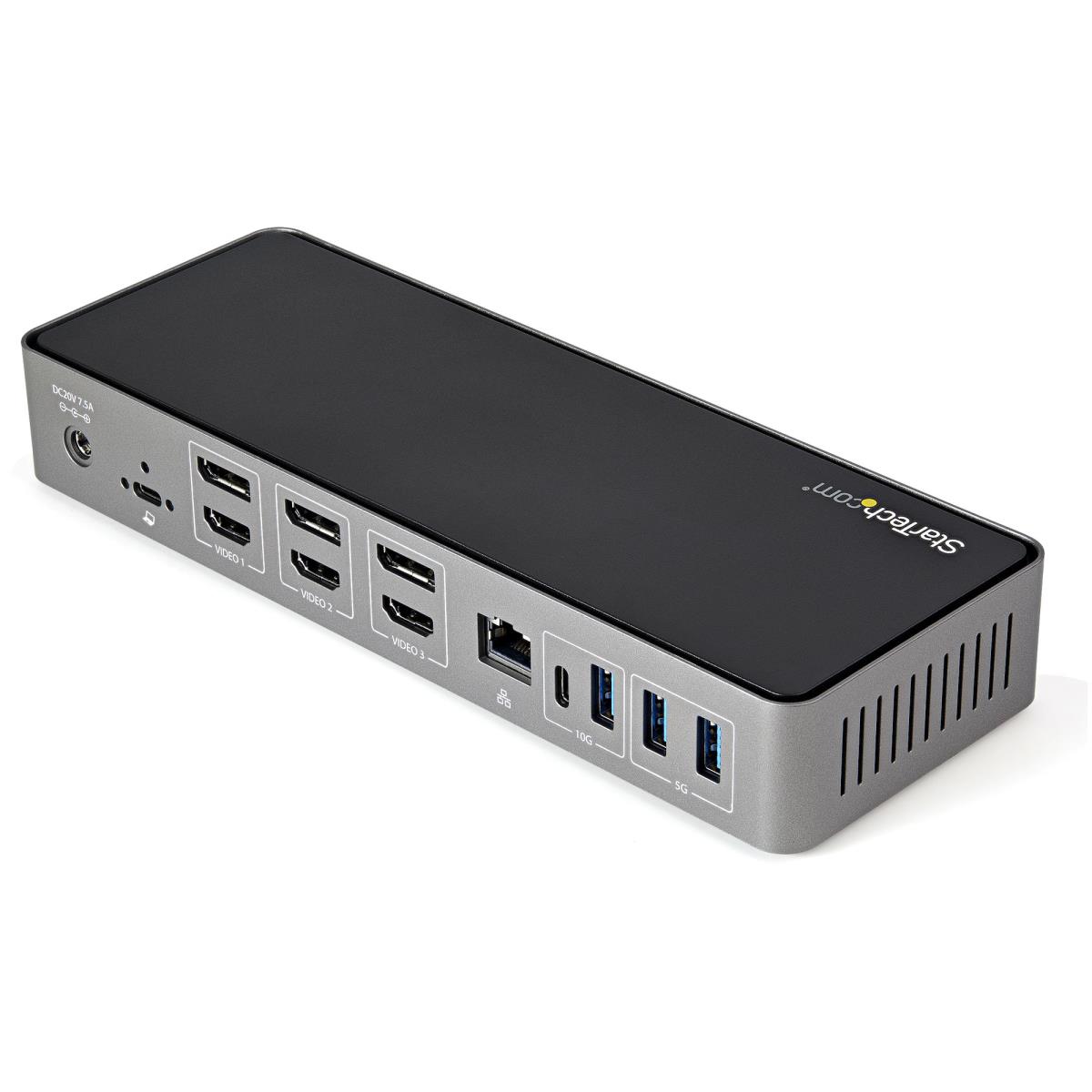 STARTECH.COM Docking Station - USB-c & USB-a Dock - Hybrid Universal Triple Monitor Laptop - DisplayPort & Hdmi 4k 60