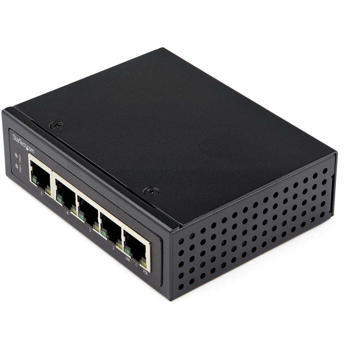 STARTECH.COM Industrial 5 Port Gigabit Poe Switch 30w - Power Over Ethernet Switch - Gbe Poe+ Network Switch - Unmanaged - Hardened Ip-30