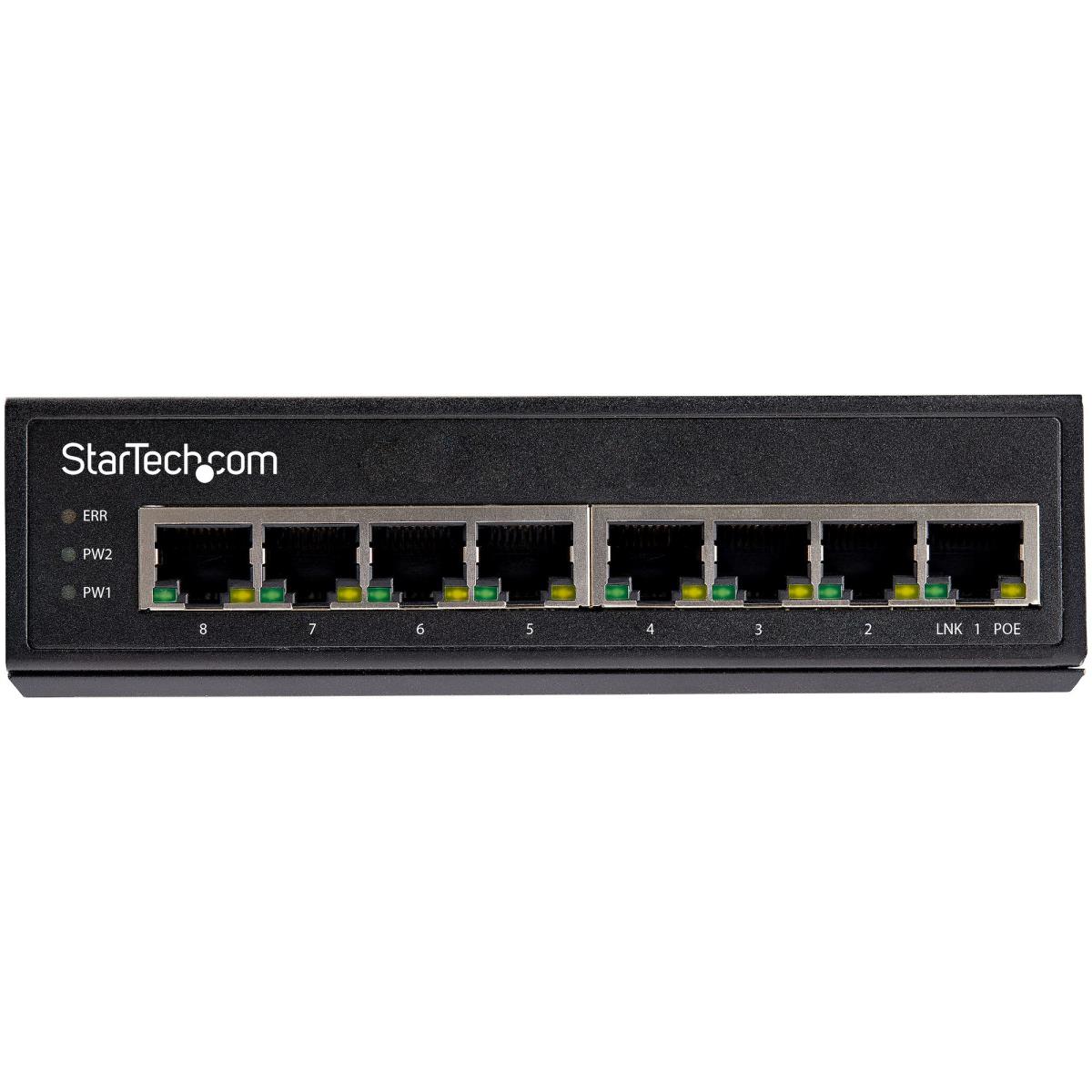 STARTECH.COM Industrial 8 Port Gigabit Poe Switch - 30w - Power Over Ethernet Gbe Poe+ Network Ip-30