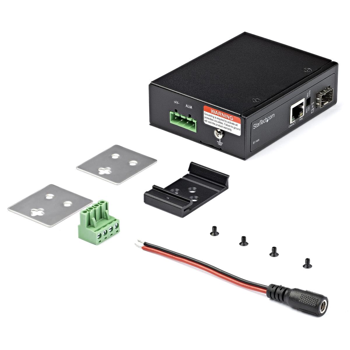 STARTECH.COM Poe+ Industrial Fiber To Ethernet Media Converter 60w - Sfp To Rj45 - Sm/mm Fiber To Gigabit Copper Ip-30
