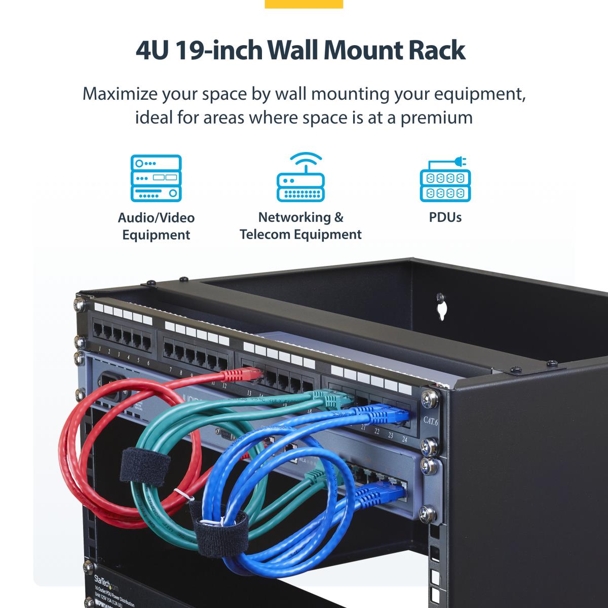 STARTECH.COM Wall Mount Rack - 4u 13.78in Deep 19in Rack For Patch Panel/ Switch