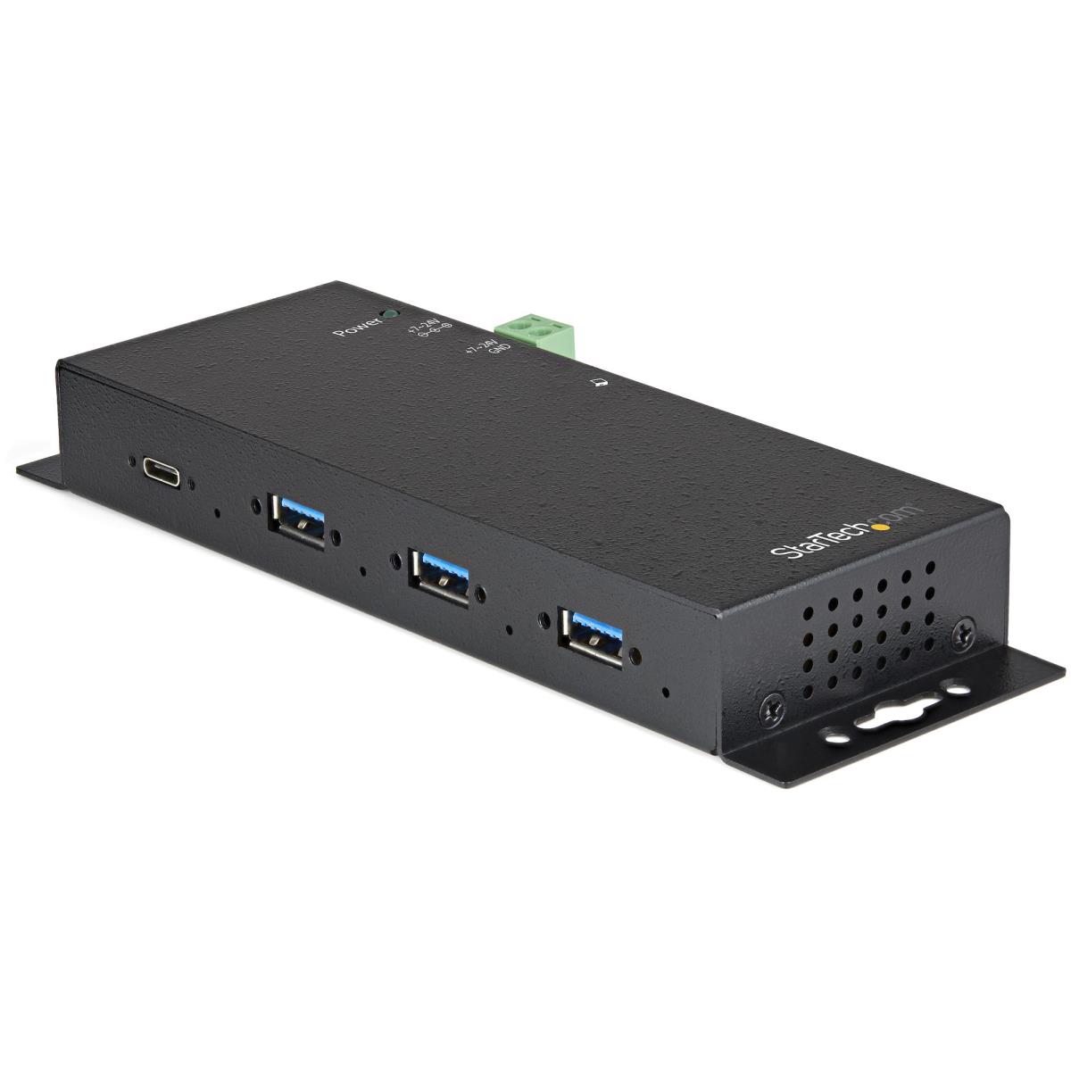 STARTECH.COM USB C Hub 10gbps 4 Port - Metal Industrial USB 3.2/3.1 Gen 2