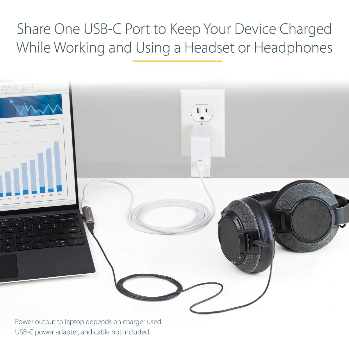 STARTECH.COM USB C Audio / Charge Adapter W/ USB-c Audio And 60w Charge Port