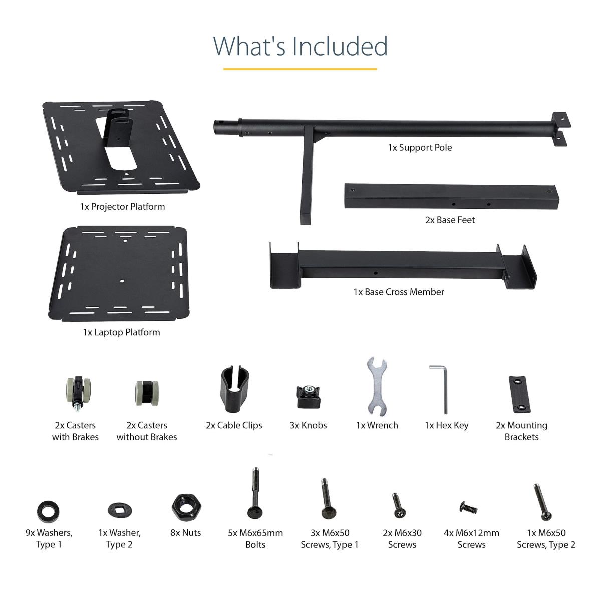 STARTECH.COM Mobile Projector And Laptop Stand/cart - Height Adjustable