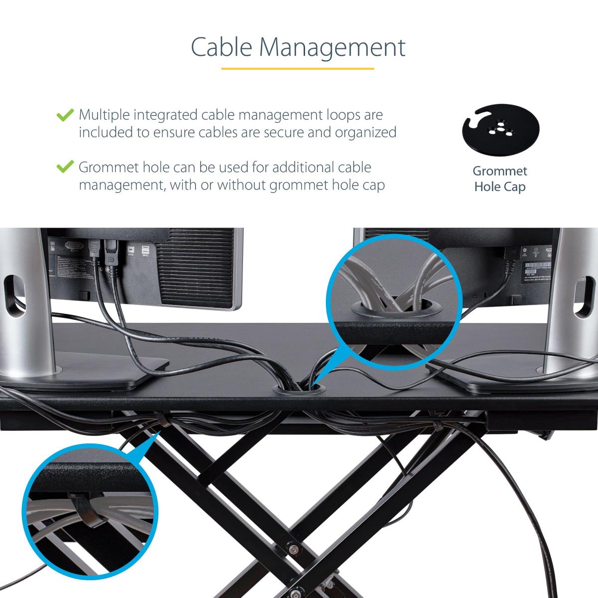 STARTECH.COM Corner Sit Stand Desk Converter Keyboard Tray - Height Adjustabl