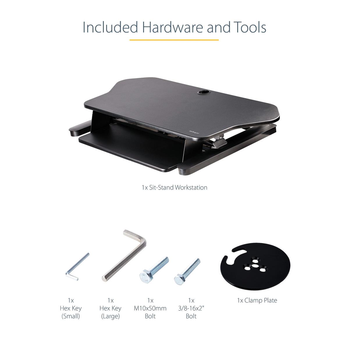 STARTECH.COM Corner Sit Stand Desk Converter Keyboard Tray - Height Adjustabl
