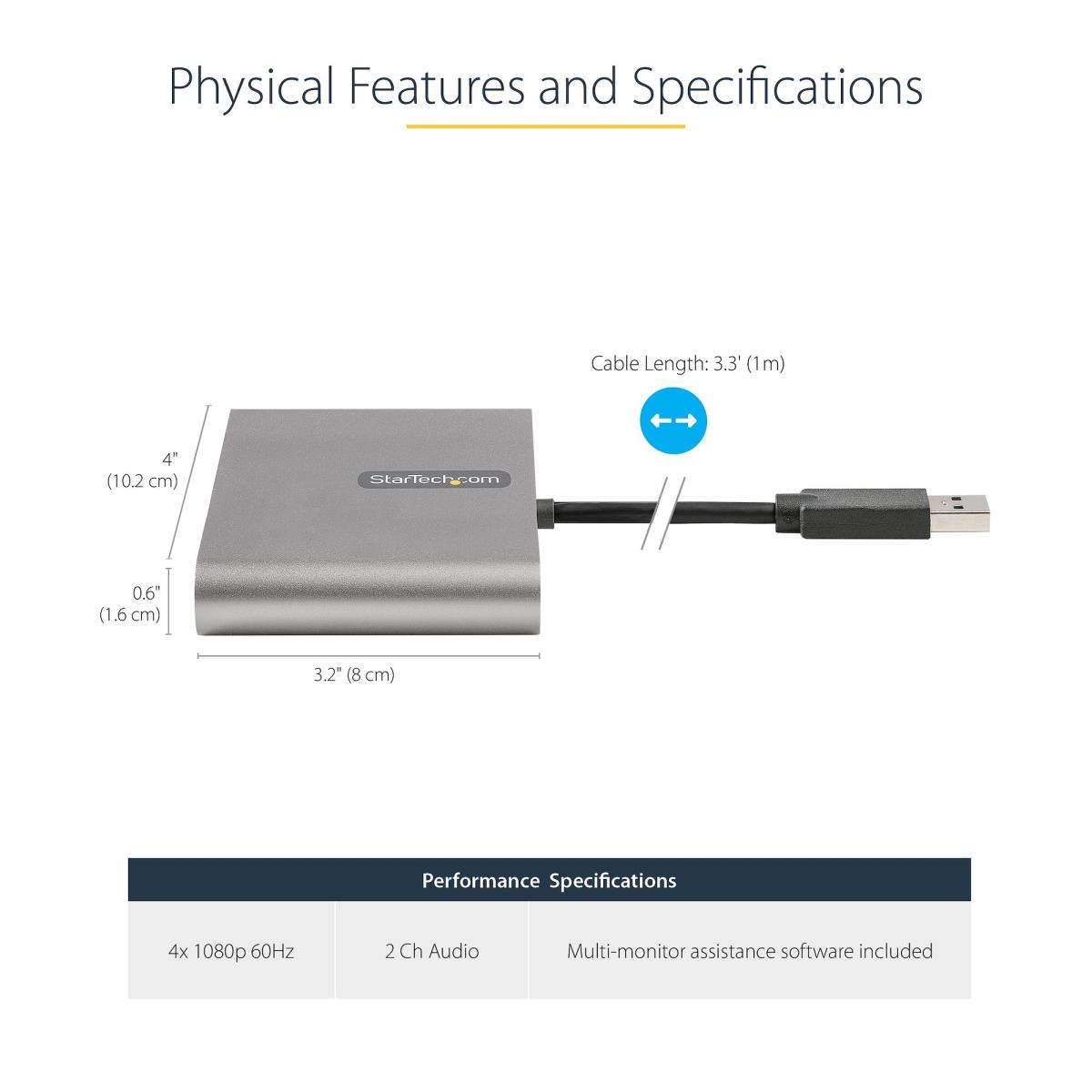 STARTECH.COM USB 3.0 To 4 Hdmi Adapter - External Video/graphics Card 108
