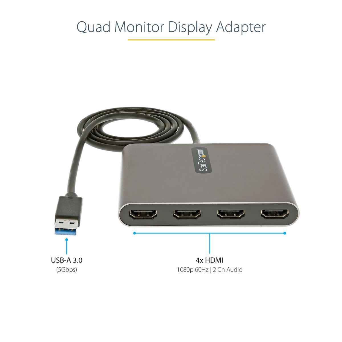 STARTECH.COM USB 3.0 To 4 Hdmi Adapter - External Video/graphics Card 108