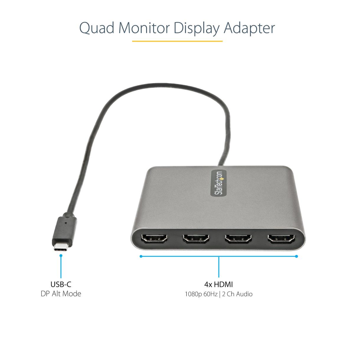 STARTECH.COM USB C To 4 Hdmi Adapter - External Video/graphics Card 108