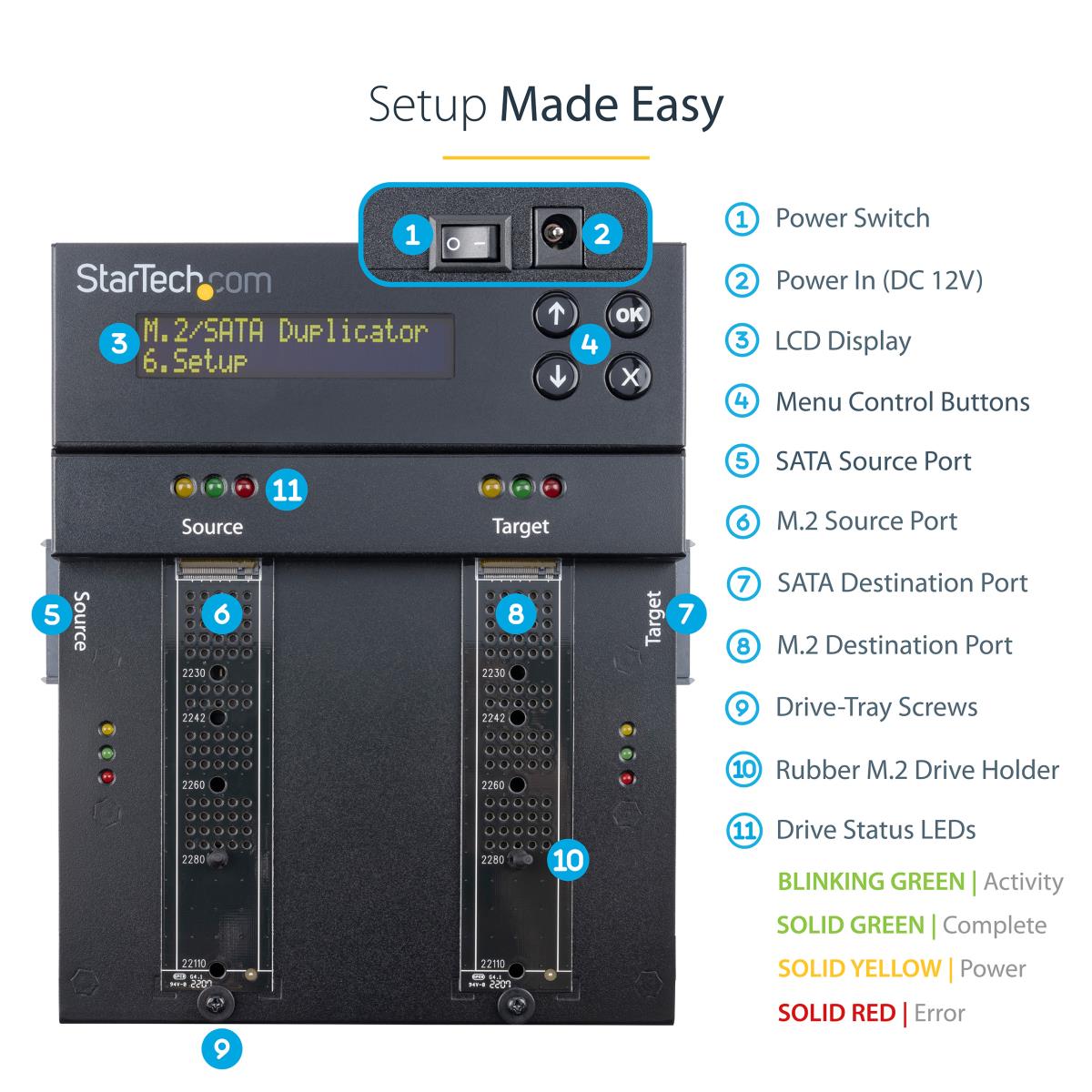 STARTECH.COM Standalone M.2 SATA M.2 Nvme Duplicator And Eraser - HDD/SSD