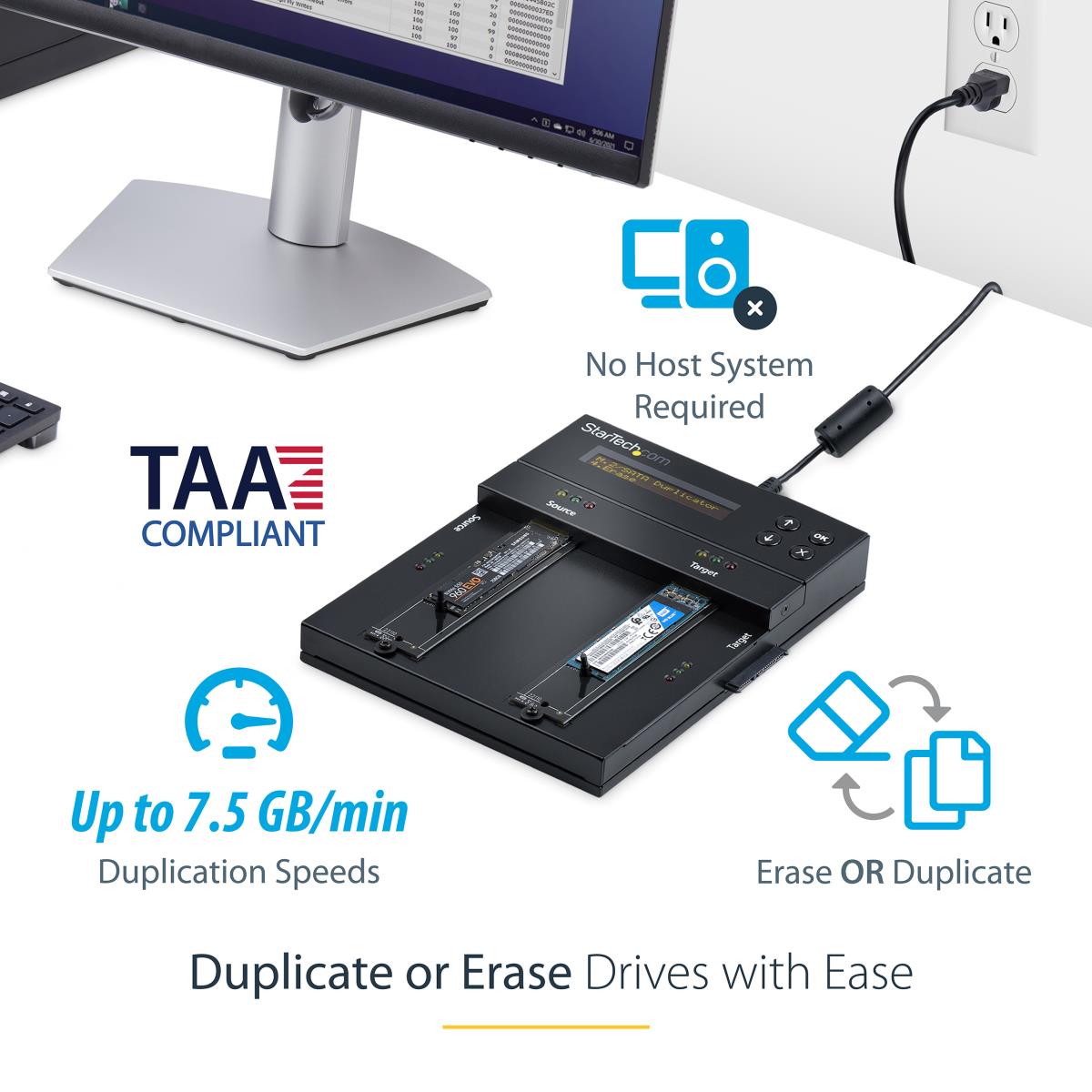STARTECH.COM Standalone M.2 SATA M.2 Nvme Duplicator And Eraser - HDD/SSD