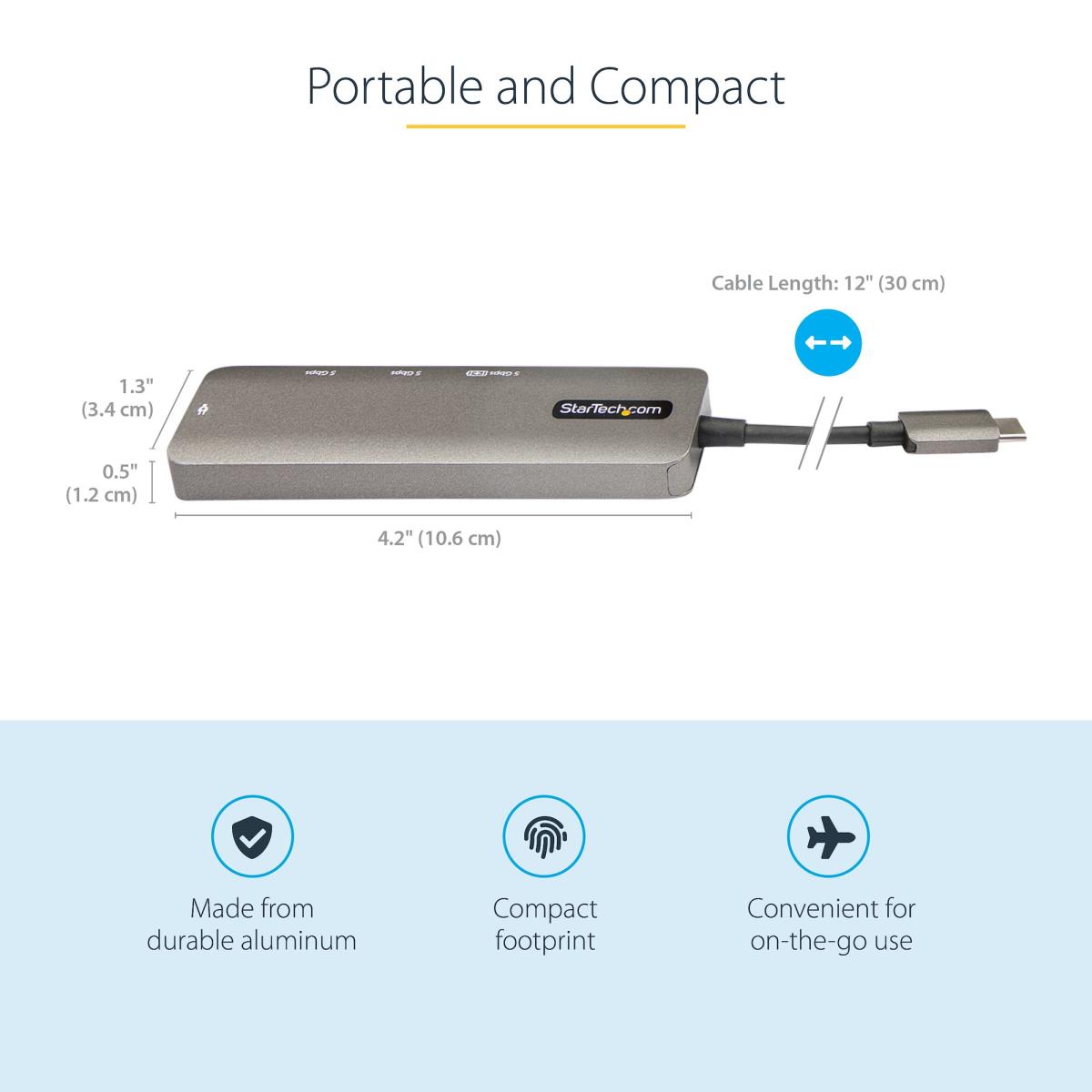 STARTECH.COM USB C Multiport Adapter Hdmi 4k 60hz/100w Pd/4xUSB
