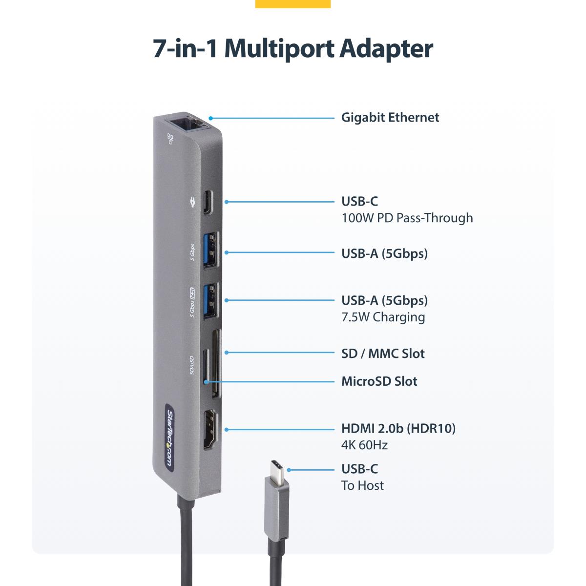 STARTECH.COM USB-c Multiport Adapter 4k 60hz Hdmi 2.0 - 100w Pd Passthrough
