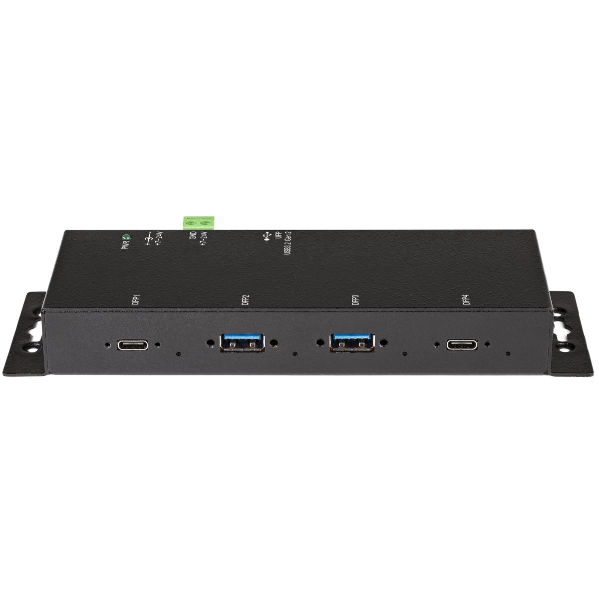 STARTECH.COM USB C Hub 4 Port 10gbps - Metal Industrial USB 3.2/3.1 Gen 2