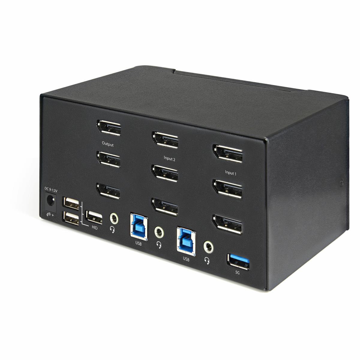 STARTECH.COM 2 Port Triple Monitor DisplayPort KVM Switch, 4k 60hz Uhd Hdr, Desktop 4k Dp 1.2 KVM Wi
