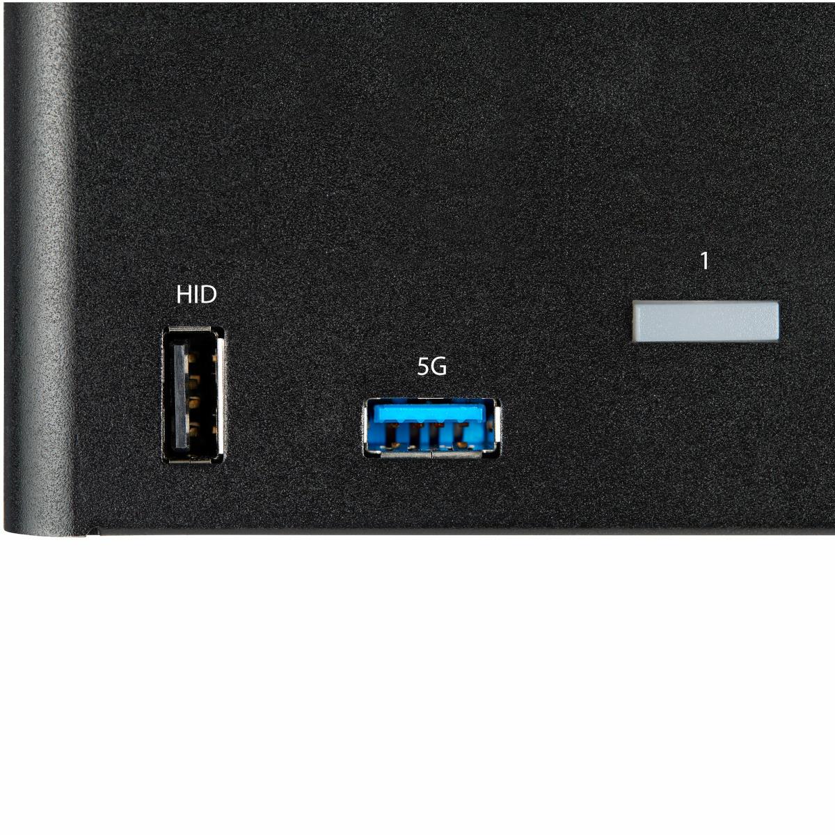 STARTECH.COM 2 Port Triple Monitor DisplayPort KVM Switch, 4k 60hz Uhd Hdr, Desktop 4k Dp 1.2 KVM Wi