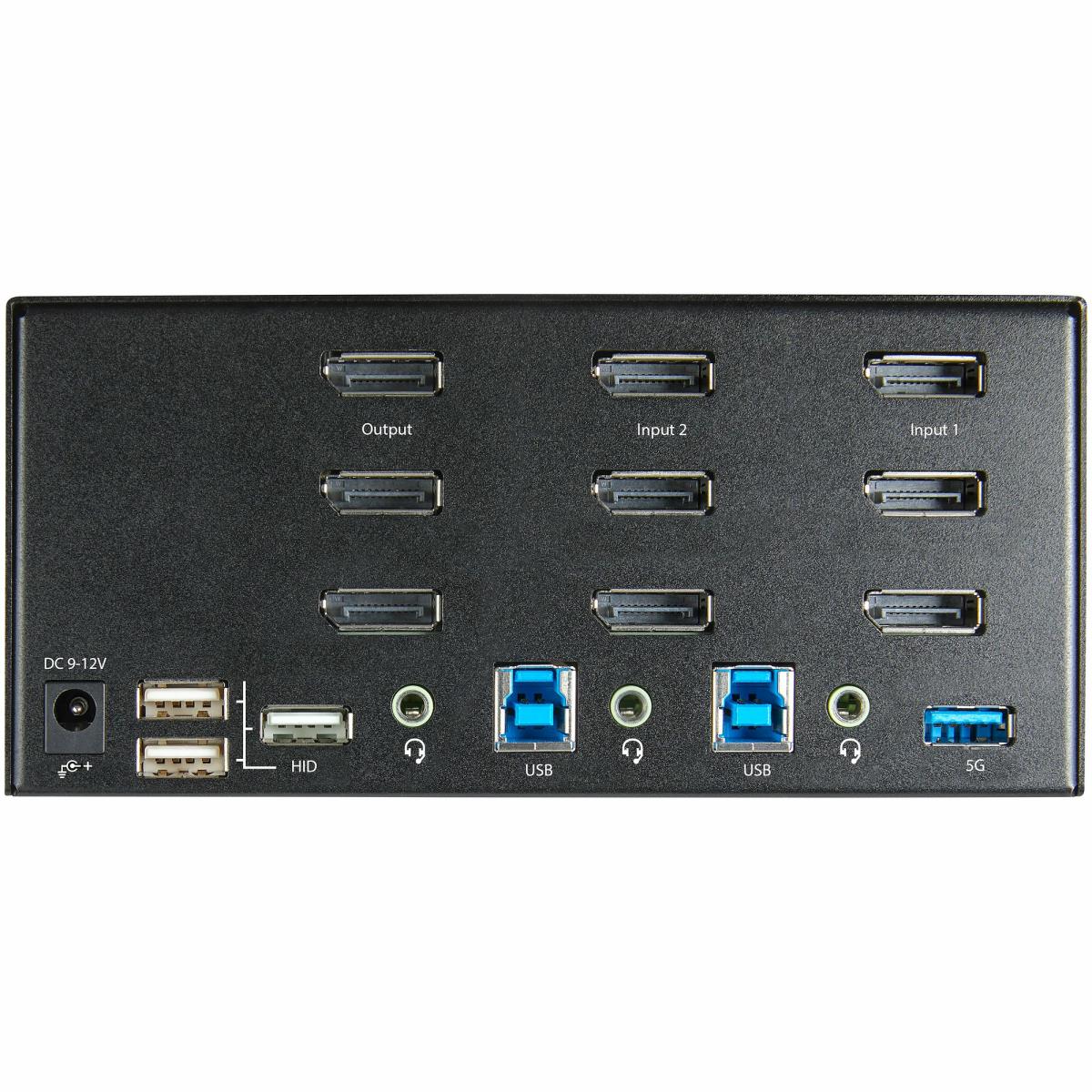STARTECH.COM 2 Port Triple Monitor DisplayPort KVM Switch, 4k 60hz Uhd Hdr, Desktop 4k Dp 1.2 KVM Wi