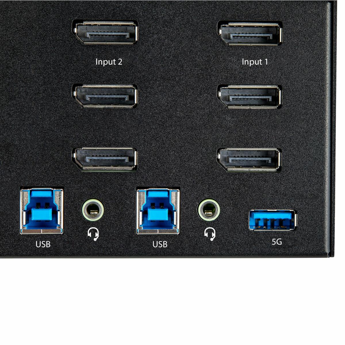 STARTECH.COM 2 Port Triple Monitor DisplayPort KVM Switch, 4k 60hz Uhd Hdr, Desktop 4k Dp 1.2 KVM Wi