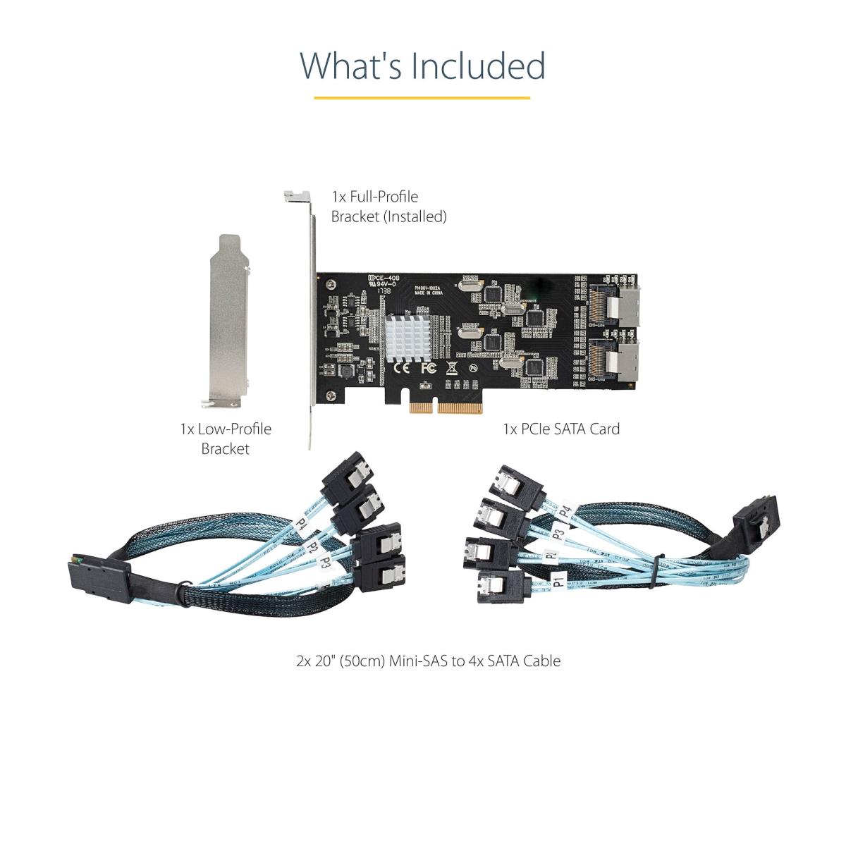 STARTECH.COM 8 Port SATA Pci-e Card - Pci-e X4 6gbps SATA III Expansion Card