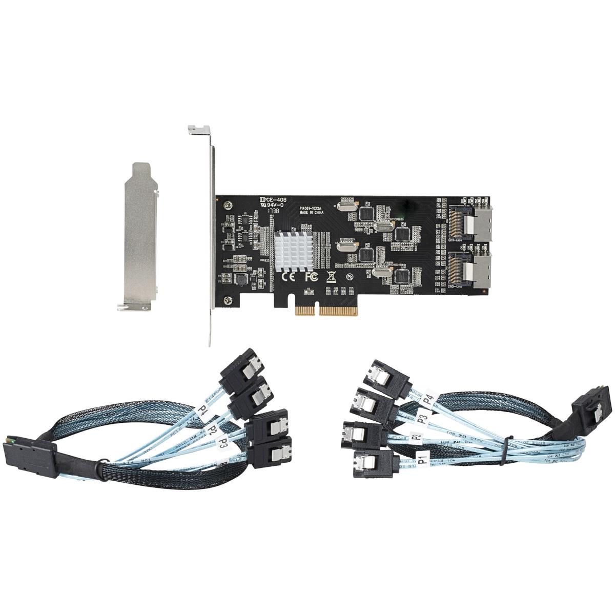 STARTECH.COM 8 Port SATA Pci-e Card - Pci-e X4 6gbps SATA III Expansion Card