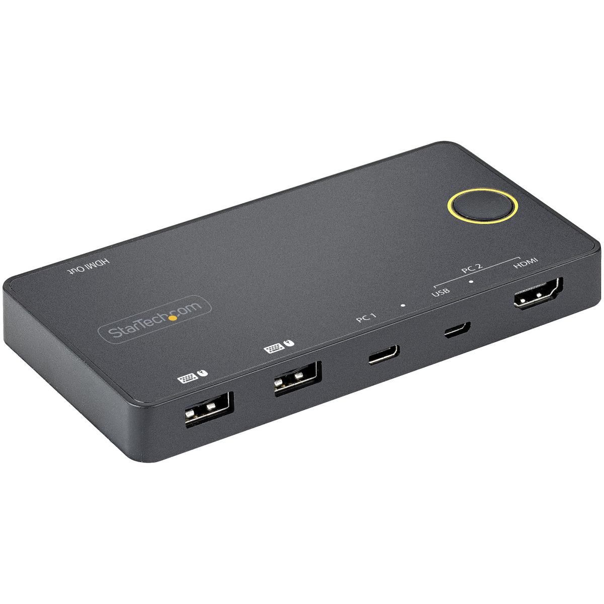 STARTECH.COM KVM Switch - 2 Port USB-a/hdmi / USB-c - 4k 60hz Hdmi 2.0