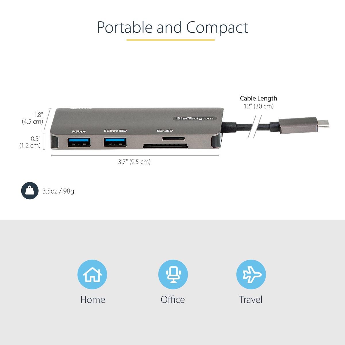STARTECH.COM USB C Multiport Adapter - 4k Hdmi/pd/USB