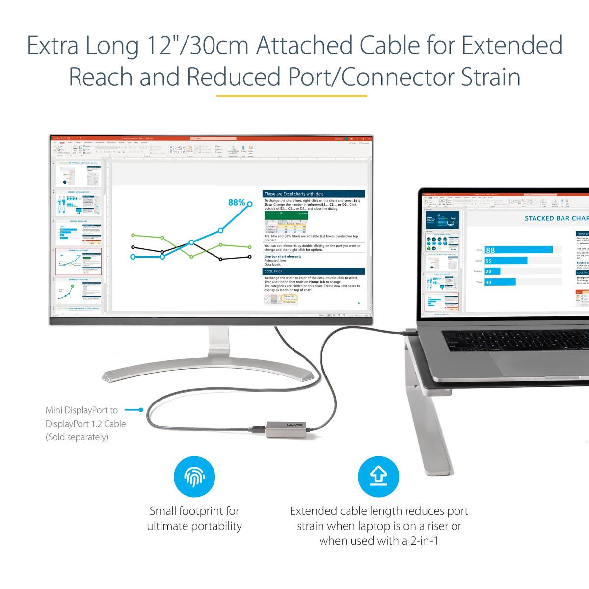 STARTECH.COM USB C To Mini DisplayPort Adapter 4k60hz