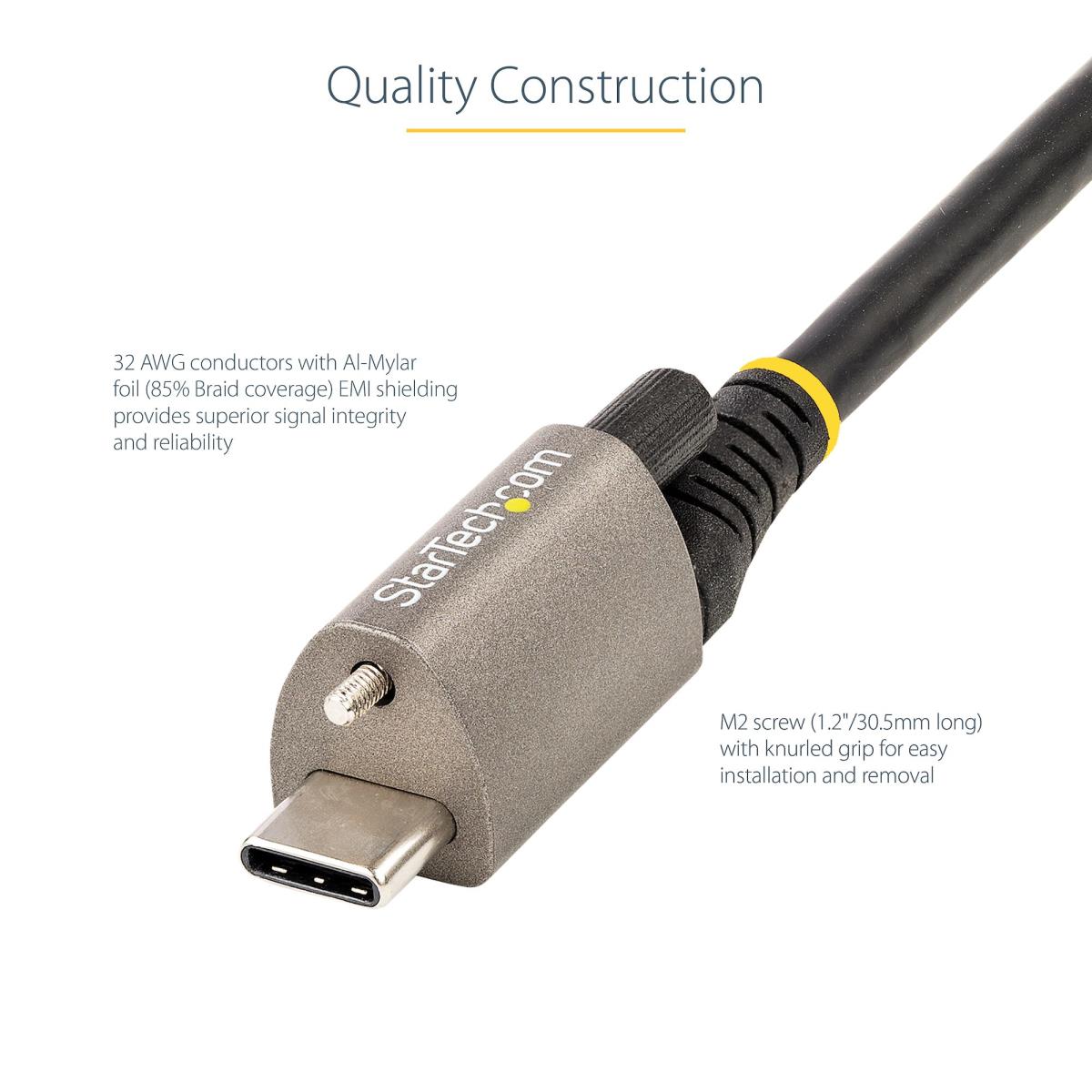STARTECH.COM USB-c Cable Locking Top Screw 10gbps - 1m