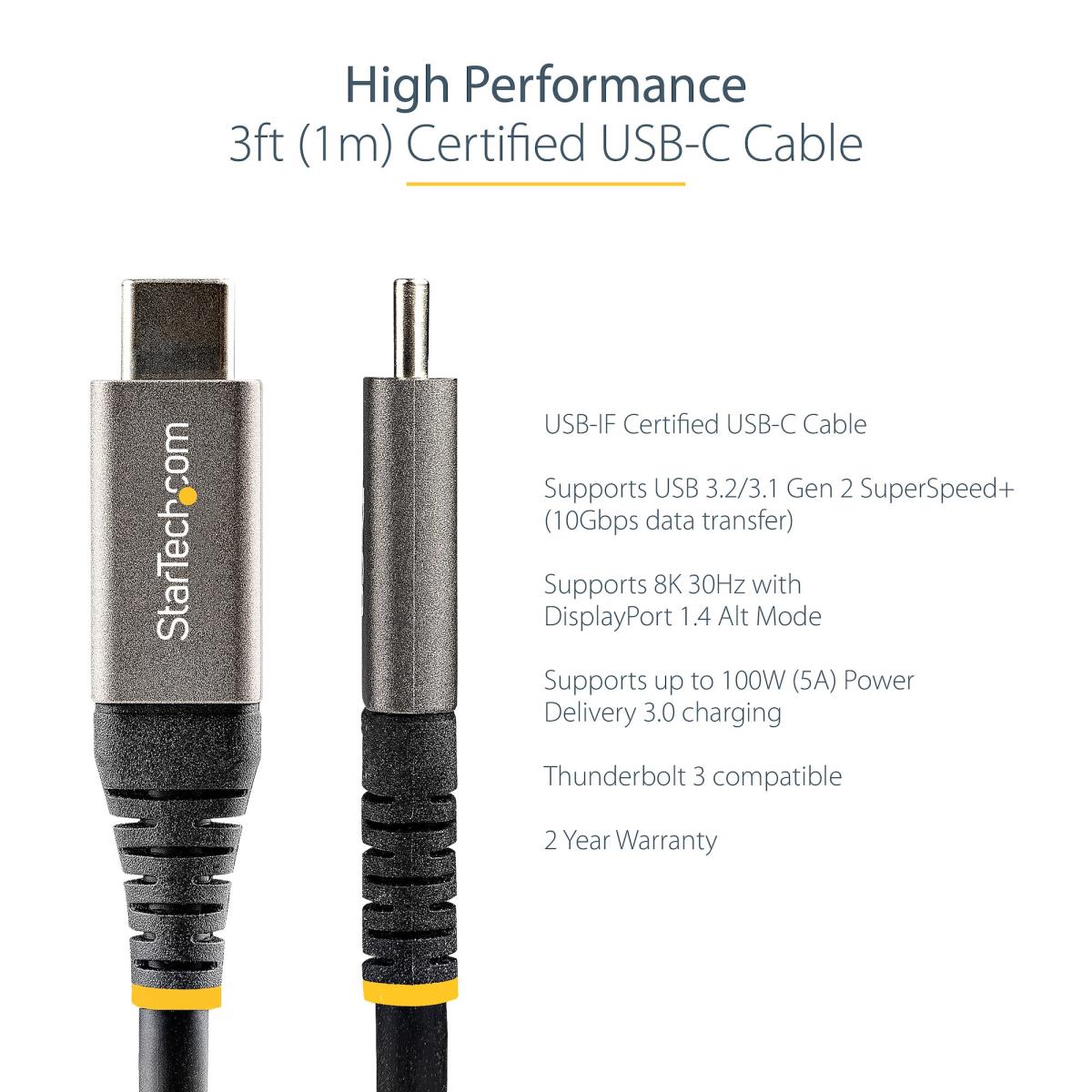 STARTECH.COM USB-c Cable 10gbps-USB-if Certified - 1m