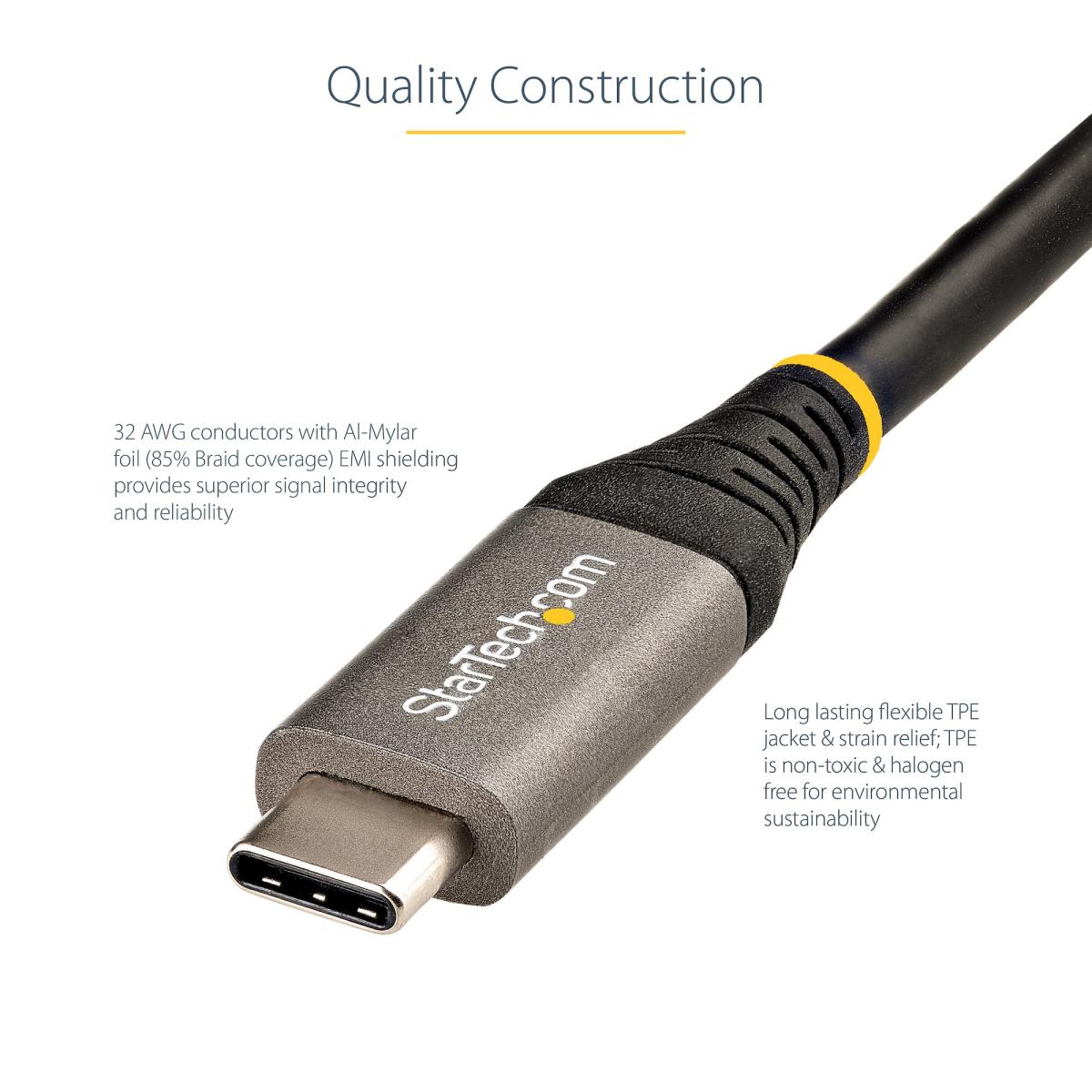 STARTECH.COM USB C Cable 10gbps-USB 3.1/3.2 Gen 2 100w (5a) 50cm