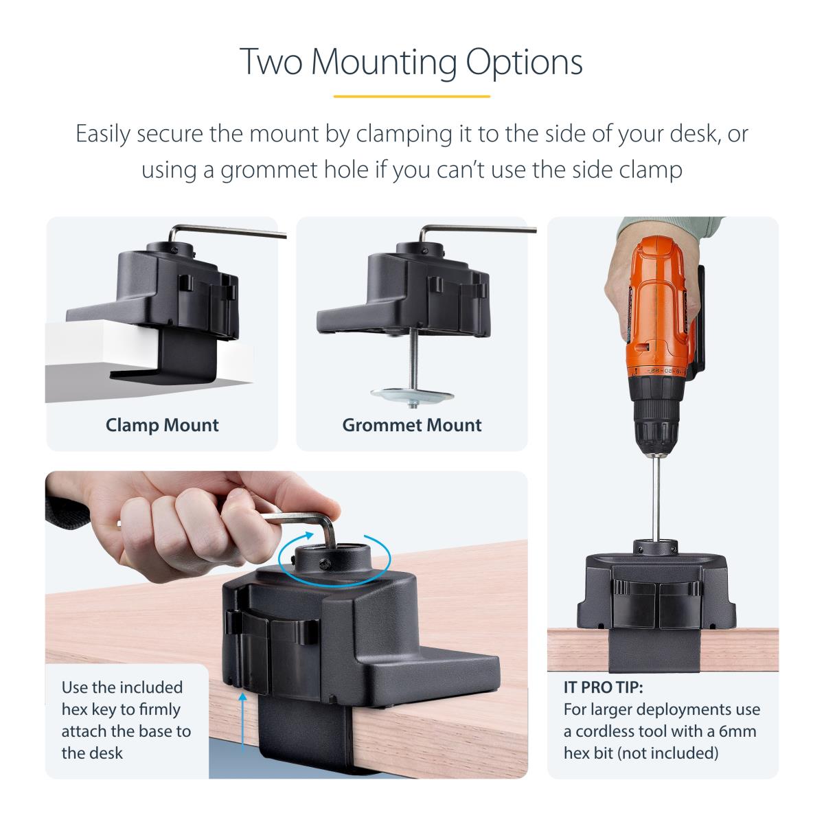 STARTECH.COM Monitor Mount - Desk Mount - 2 Monitor - Full Motion - Up To 32in - Aluminum & Matte Black