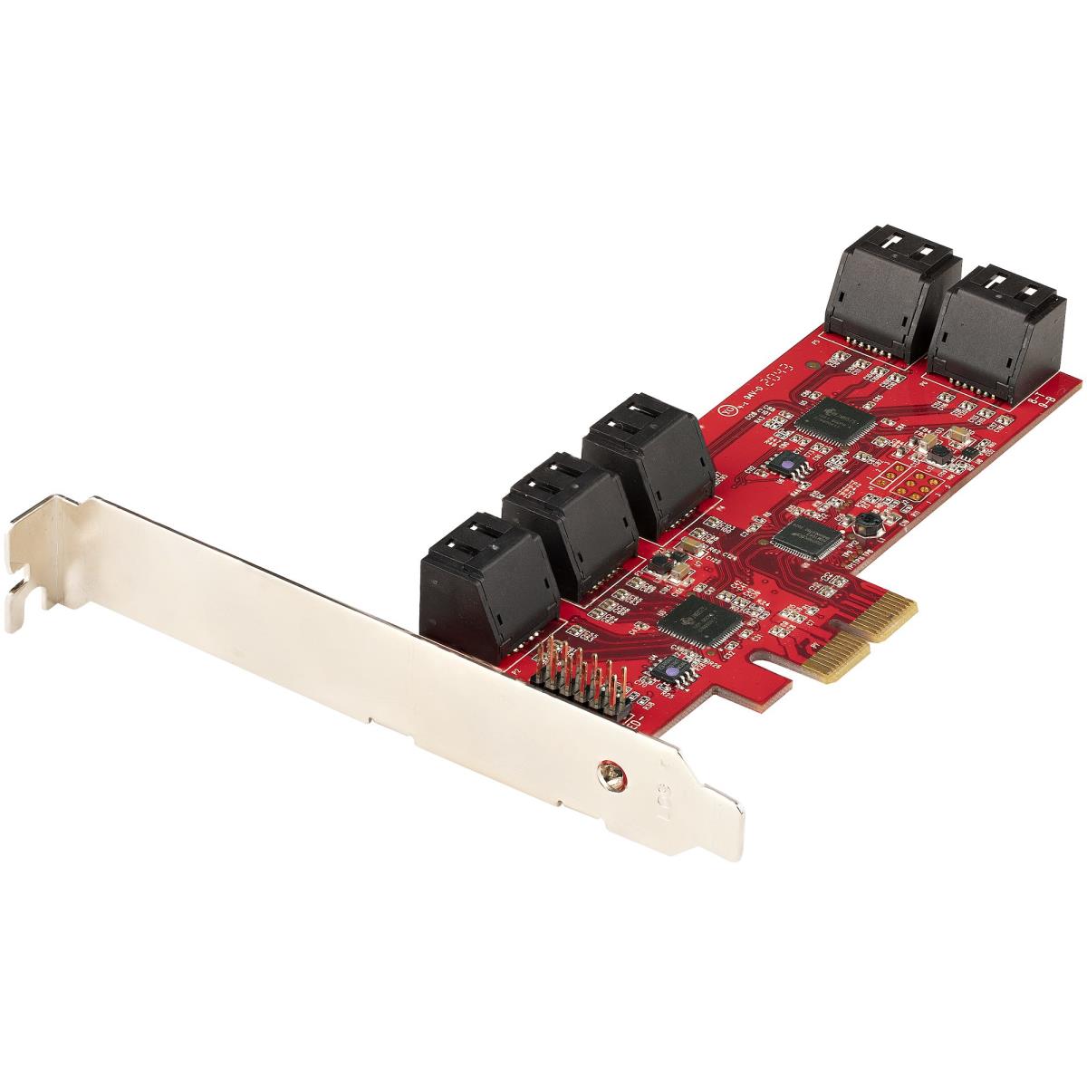 STARTECH.COM SATA Pcie Card - 10 Port Pcie SATA Expansion Card - 6gbps - Low Full Profile - Stacked SATA Connecto