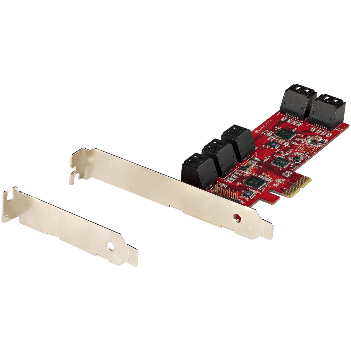 STARTECH.COM SATA Pcie Card - 10 Port Pcie SATA Expansion Card - 6gbps - Low Full Profile - Stacked SATA Connecto