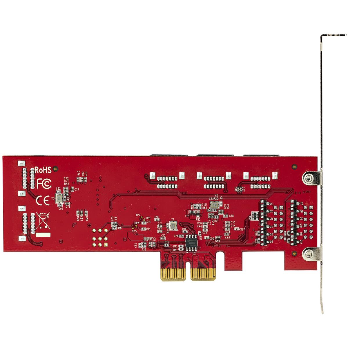 STARTECH.COM SATA Pcie Card - 10 Port Pcie SATA Expansion Card - 6gbps - Low Full Profile - Stacked SATA Connecto