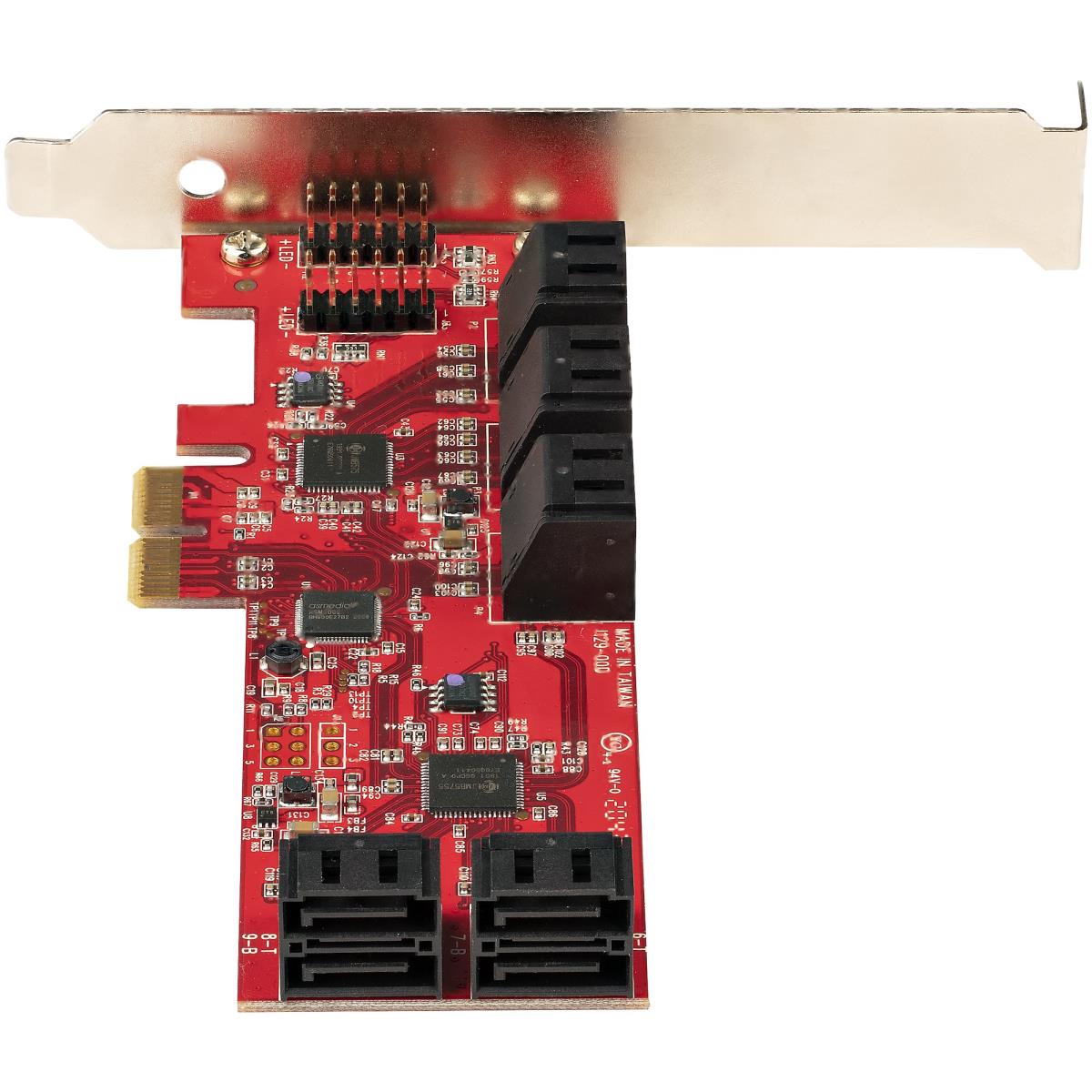 STARTECH.COM SATA Pcie Card - 10 Port Pcie SATA Expansion Card - 6gbps - Low Full Profile - Stacked SATA Connecto