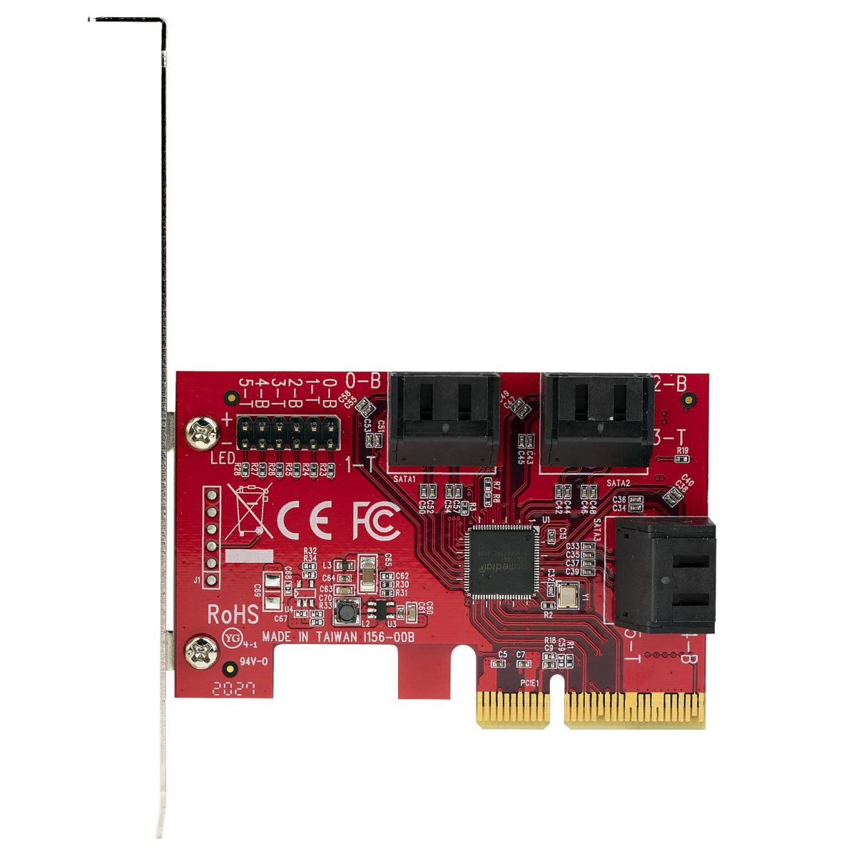 STARTECH.COM SATA Pcie Card - 6 Port Pcie SATA Expansion Card - 6gbps - Low Full Profile - Stacked SATA Connector