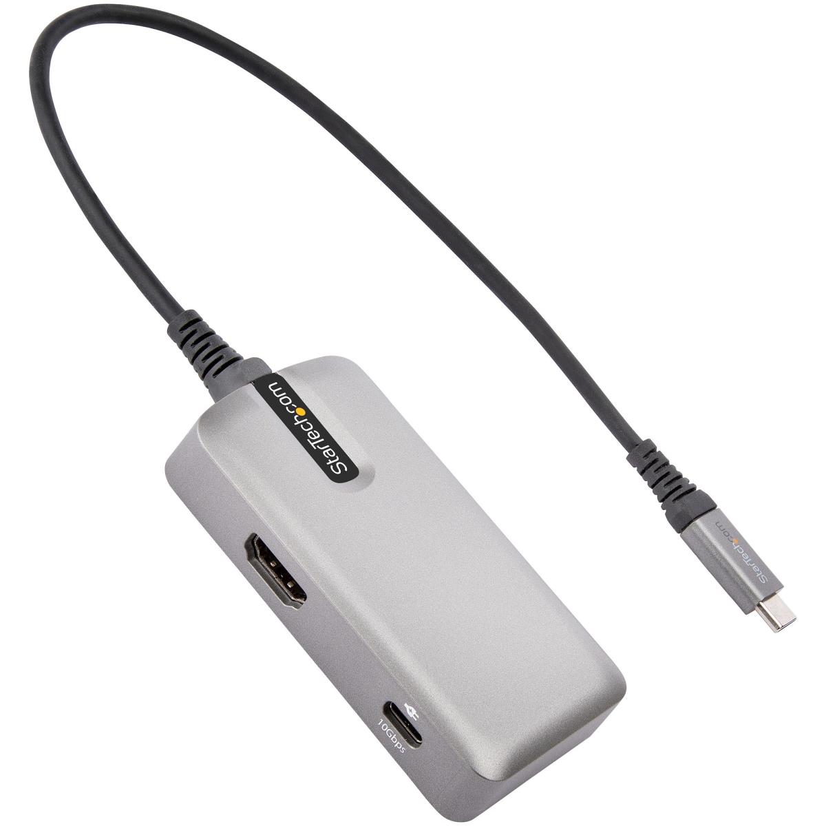 STARTECH.COM USB C Multiport Adapter - USB-c To 4k 60hz Hdmi 2.0 100w Power Delivery Pass-through - 3-port 10gbps