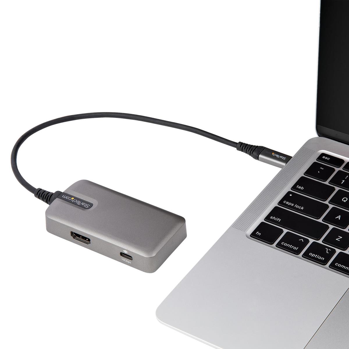 STARTECH.COM USB C Multiport Adapter - USB-c To 4k 60hz Hdmi 2.0 100w Power Delivery Pass-through - 3-port 10gbps