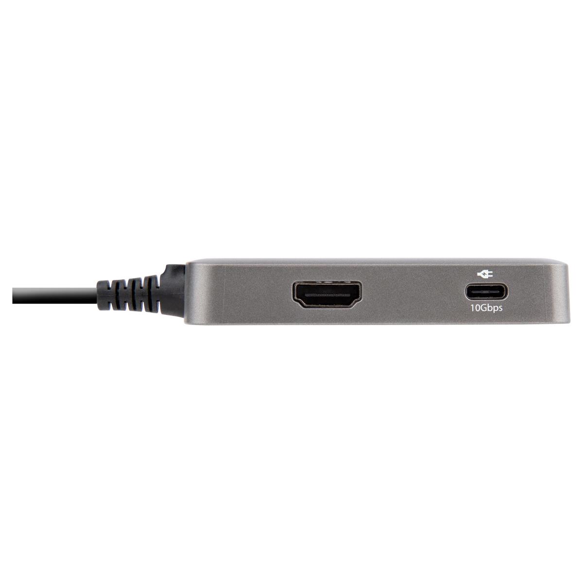 STARTECH.COM USB C Multiport Adapter - USB-c To 4k 60hz Hdmi 2.0 100w Power Delivery Pass-through - 3-port 10gbps