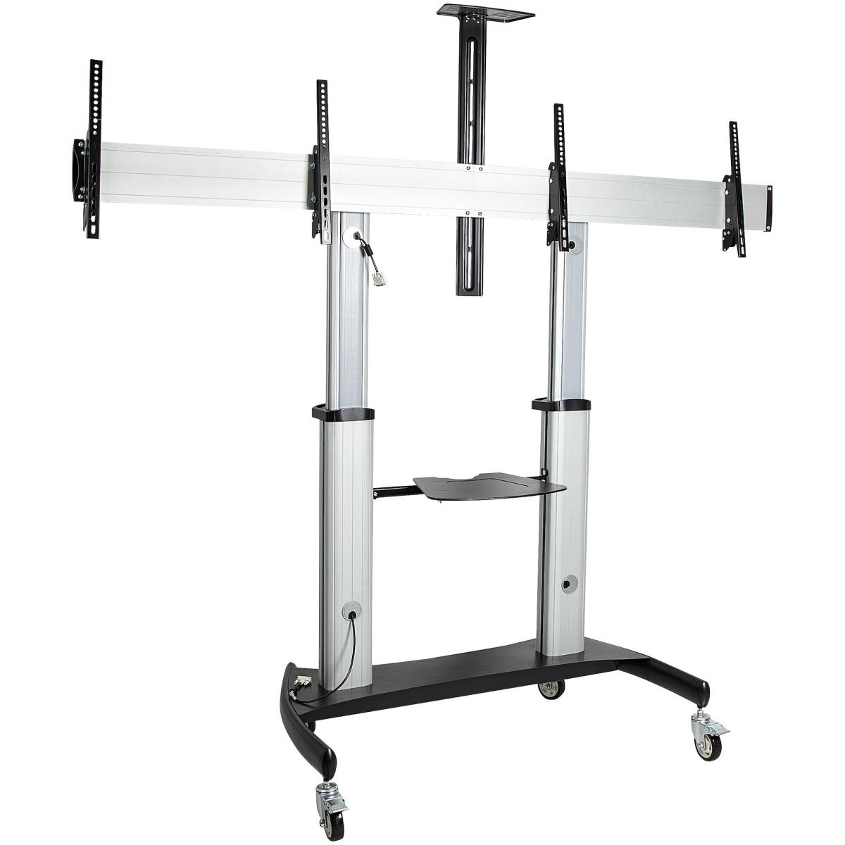 STARTECH.COM Dual Tv Cart/mount Rolling Tv Cart - Lockable Wheels