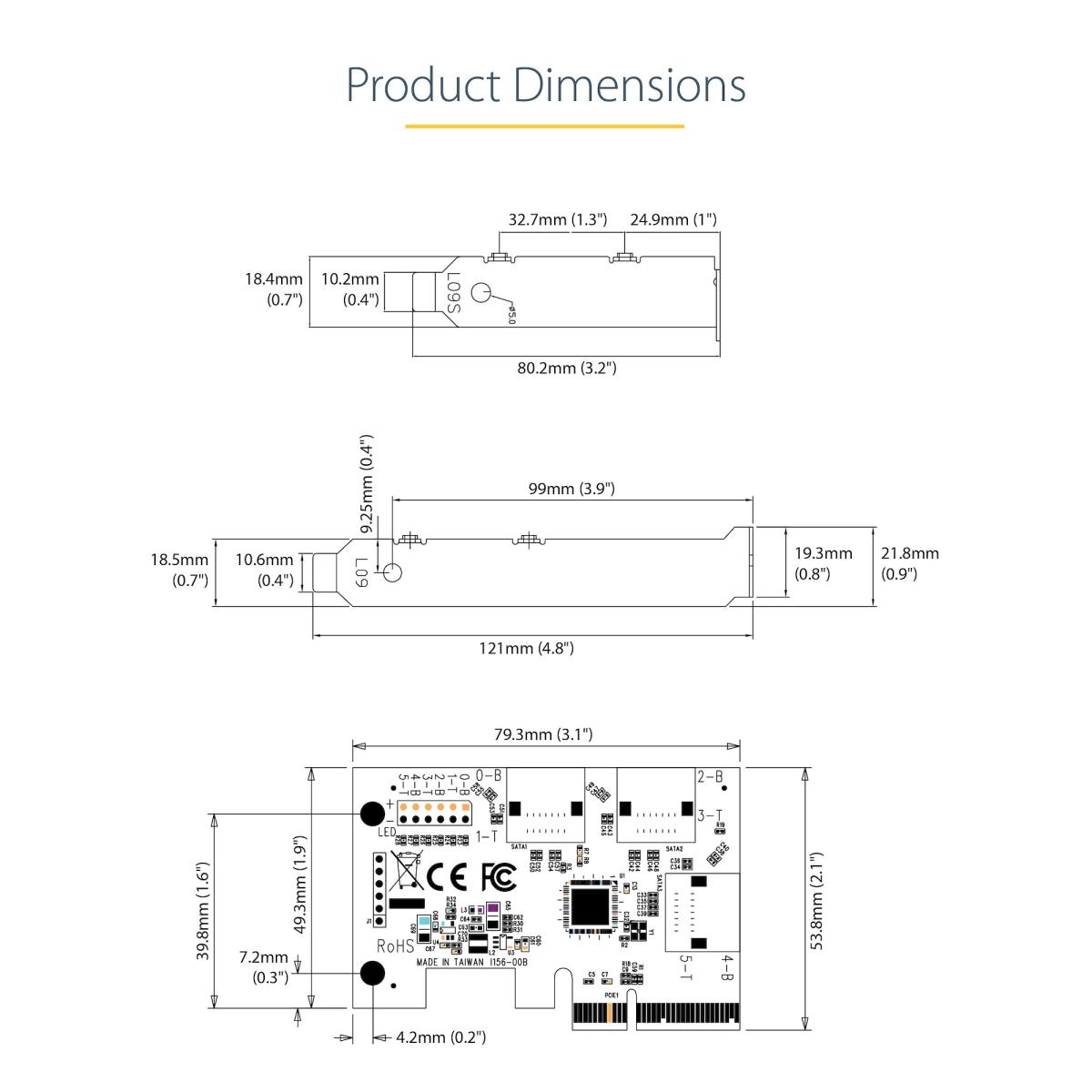 STARTECH.COM SATA Pci-e Card - 2 Port Pci-e SATA Expansion Card - 6gbps - Full/low Profile