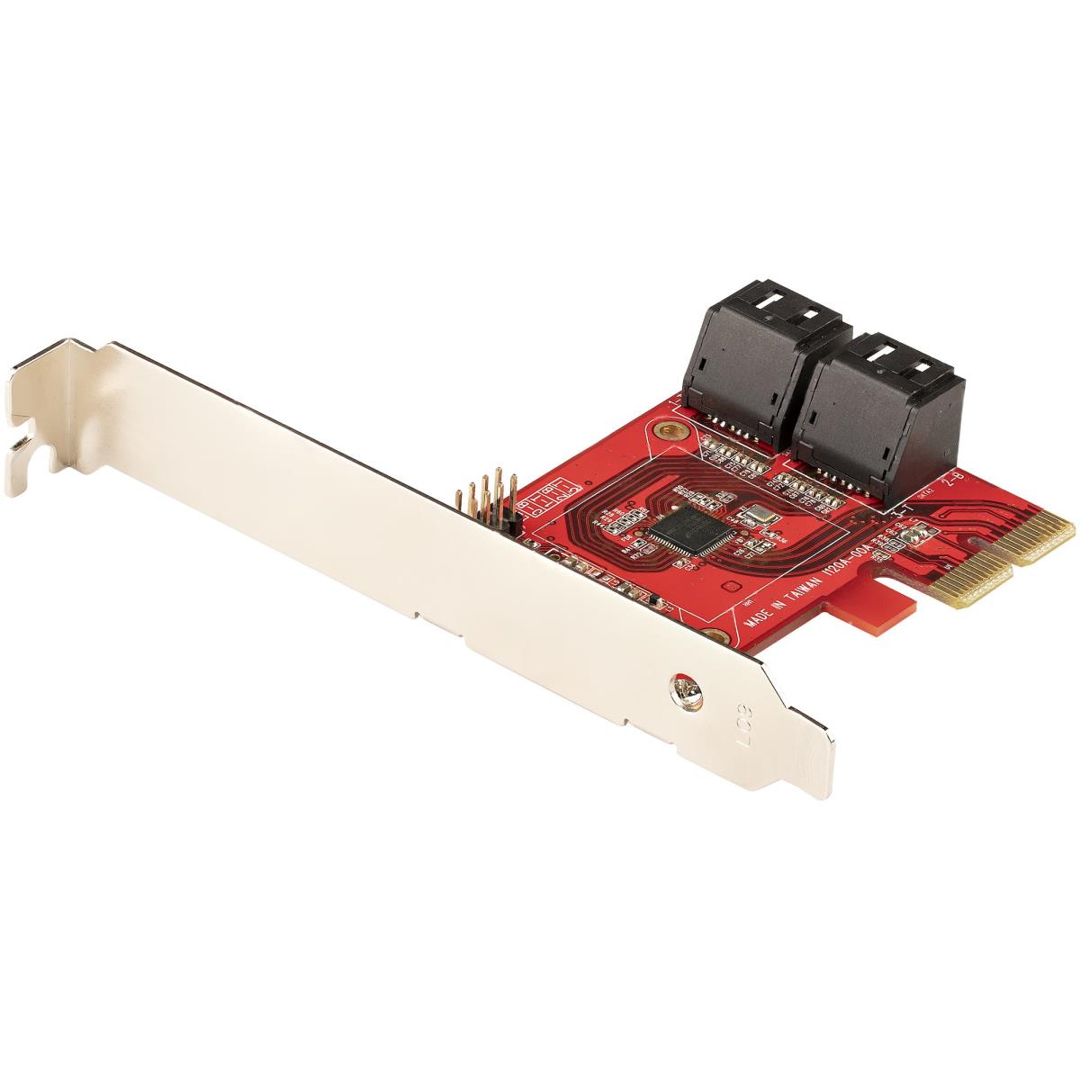 STARTECH.COM SATA Pcie Card - 4 Port Pcie SATA Expansion Card - 6gbps - Low/full Profile - Stacked SATA Connectors - Asm1164 Non-raid