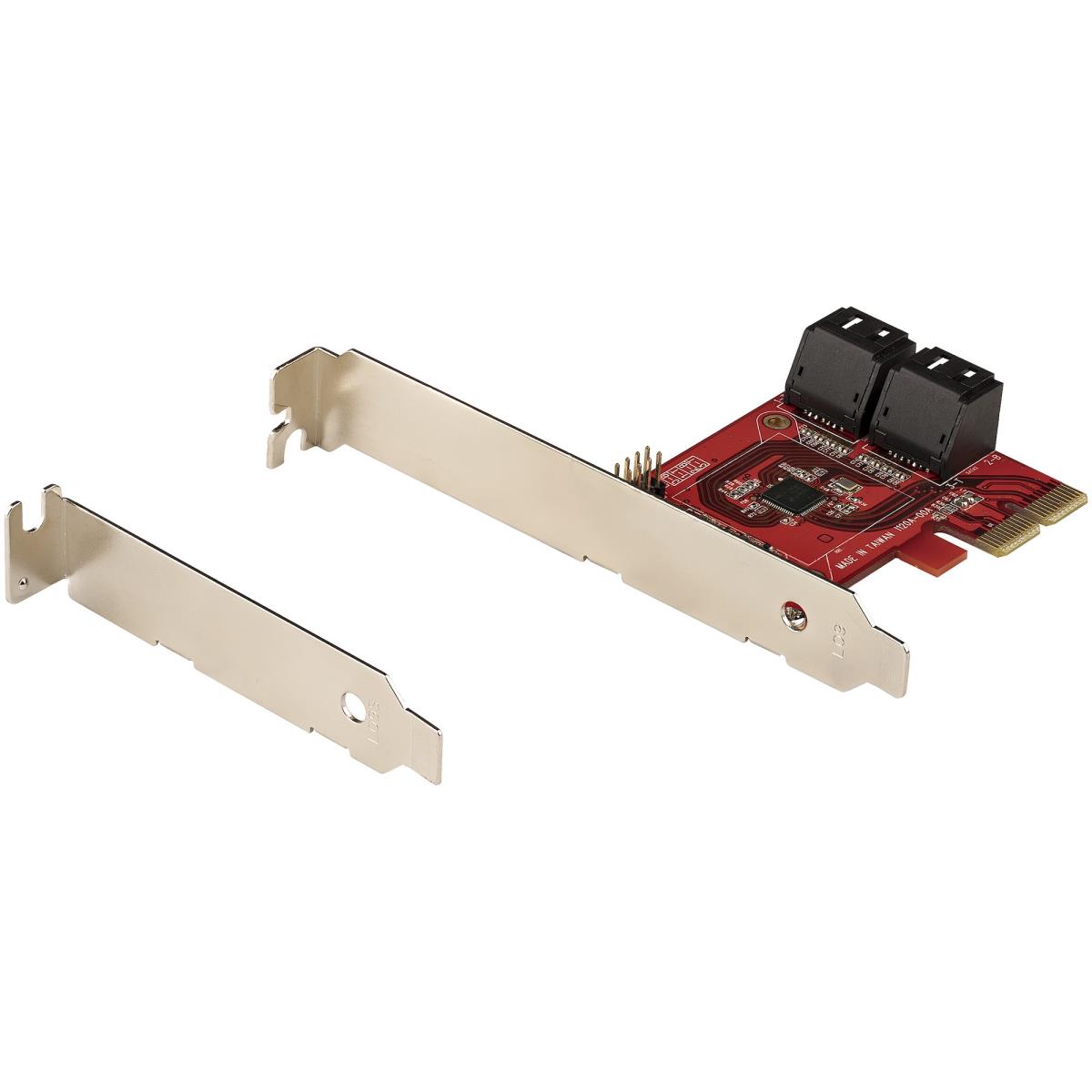 STARTECH.COM SATA Pcie Card - 4 Port Pcie SATA Expansion Card - 6gbps - Low/full Profile - Stacked SATA Connectors - Asm1164 Non-raid