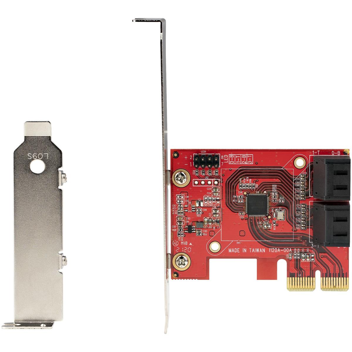 STARTECH.COM SATA Pcie Card - 4 Port Pcie SATA Expansion Card - 6gbps - Low/full Profile - Stacked SATA Connectors - Asm1164 Non-raid