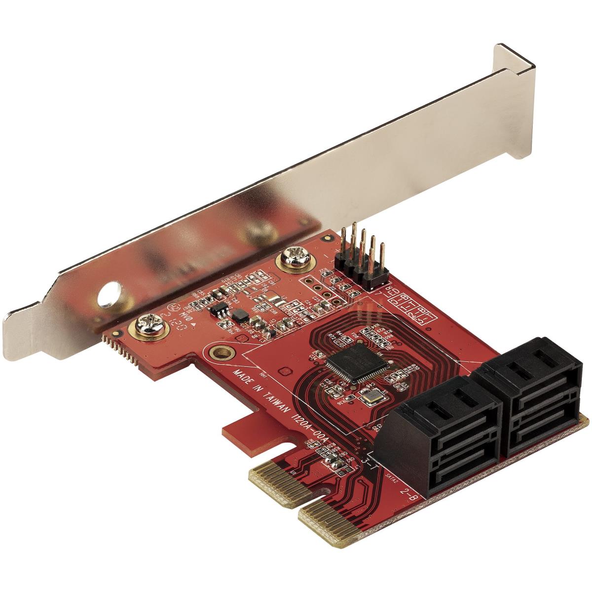 STARTECH.COM SATA Pcie Card - 4 Port Pcie SATA Expansion Card - 6gbps - Low/full Profile - Stacked SATA Connectors - Asm1164 Non-raid